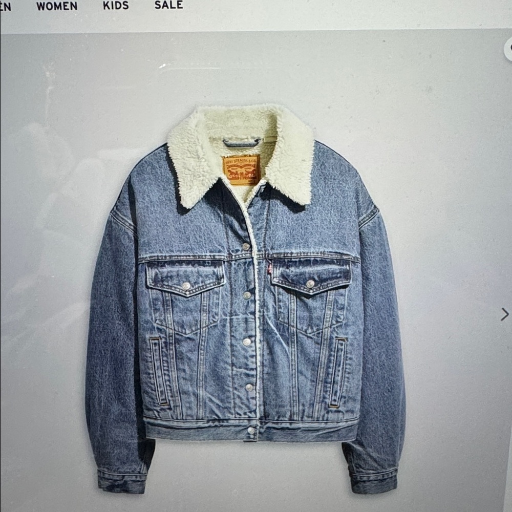 Levi’s Trucker Sherpa Lined Denim Jacket Size Large